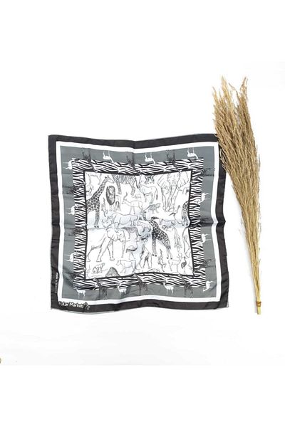 Fular Marketi Satin Scarf - Amazon Patterned