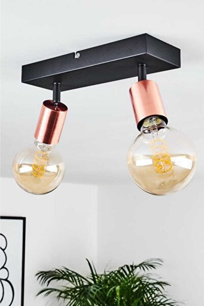 BSA LIGHTING Delta 2'li Siyah/bakır Tavan Avize