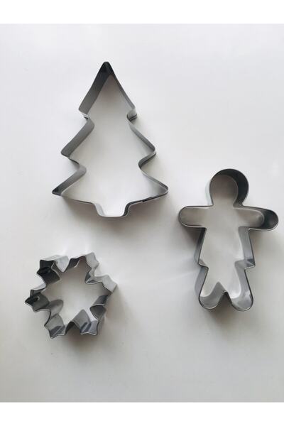 Şenhomee قالب كوكي معدني سلسلة عيد الميلاد 3 قطع شجرة الصنوبر ندفة الثلج Ging...