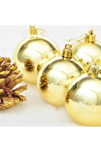 Partifabrik New Year's Gold Ball - 6 cm Tree Ornament Set of 6
