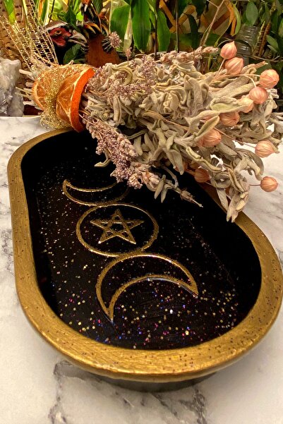 FANTASTİK SANAT ATÖLYESİ Dekoratif Hediyelik Mum Tütsü Tabağı Ve Tütsü 2'li R...