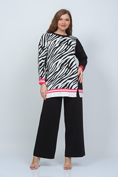 TUSSE Zebra Pattern Colorful Classic Knitwear Knitted Large Size Knitwear Tunic