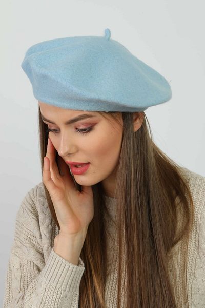 FELLMENS Blue Wool BabY Painter Women's Beret
