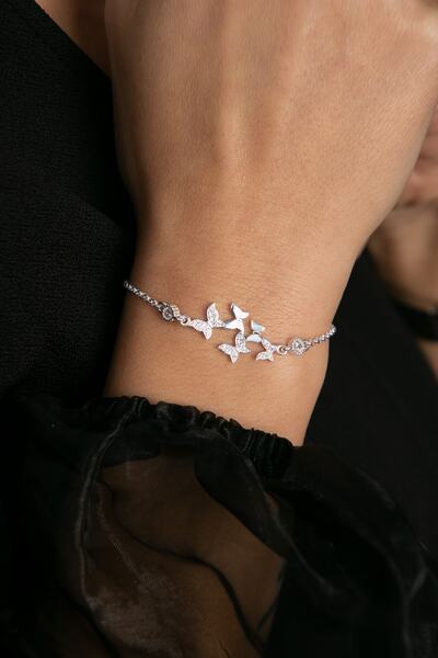 Elika Silver Kadın Uçan Kelebek Model 925 Ayar Gümüş Bileklik