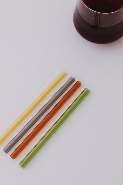 minizoo Colored Glass Straws (15 Cm - Set of 4)