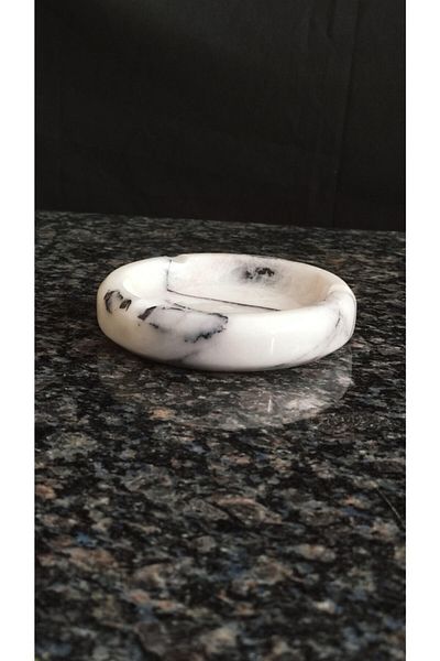 Pergamon Set of 2 Square and Round Ashtray Ash Tray Real Marble