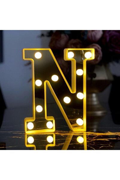 hediyeofisi Büyük Boy Büyük Boy Led Işıklı 3d N Harfi Organizasyon Doğum Günü...