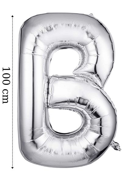 ELGALA Foil Balloon Letter B Helium Balloon 100 Cm Silver Color