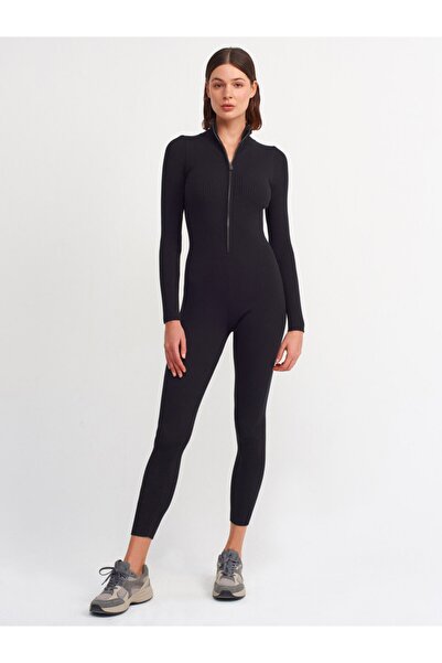 Dilvin 2937 Πλεκτά με φερμουάρ Μαύρη φόρμα