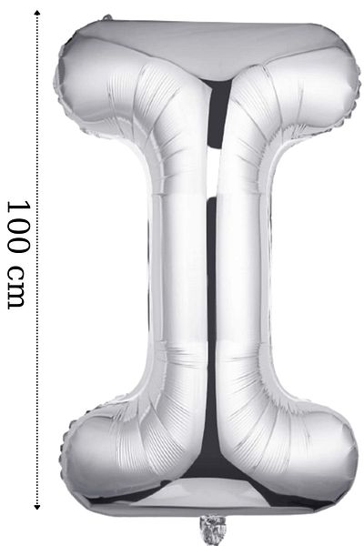 ELGALA 100 Cm Silver Colored Foil Balloon Letter I Helium
