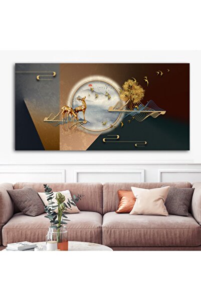 Sebenta Dev Boyut Aydaki Yaşam Kanvas Tablo (60cm X 120cm)