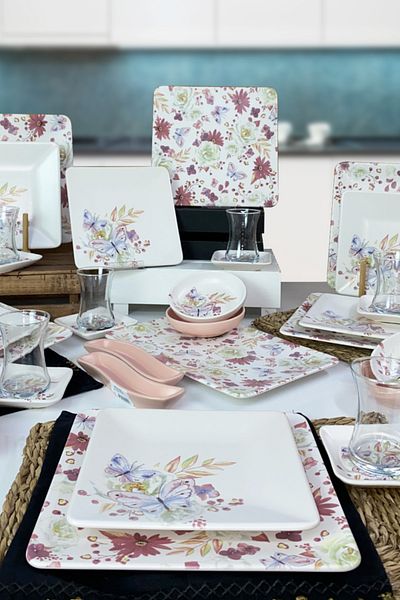 Keramika Spring Series 33 Piece Breakfast Set for 6 People