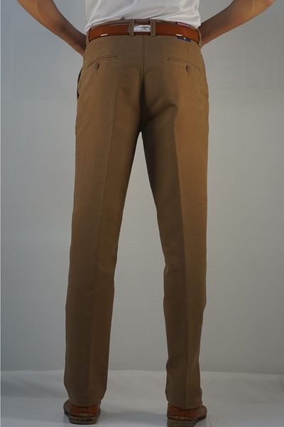 Bomonti Men's Dark Tan Plus Size Denim-Free Gabardine Cotton Trousers