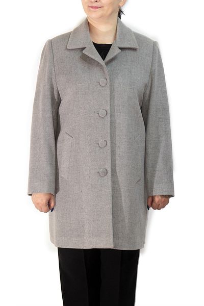Fagi Women's Gray Large Size Classic Collar Coat