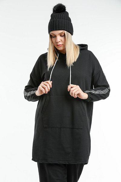 CNG MODA Oversize Model Hijab Tracksuit Set Black