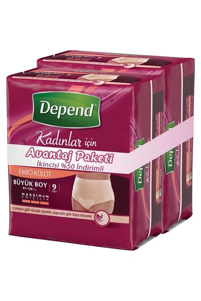 Depend Women's Large Absorbent Panties - 9+9 Advantage Package