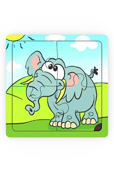 minİQ toys Minıq Toys Ahşap Sakaci Fil Mini Puzzle (4 Parca)