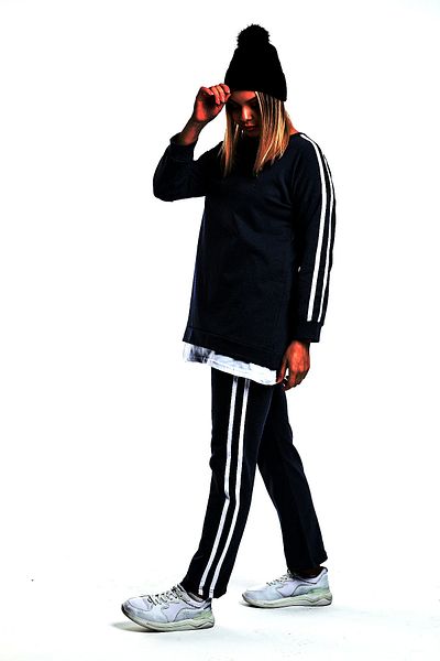 CNG MODA Large Size Navy Blue Piping Embroidered Tracksuit Set