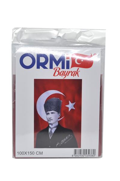 Ormi 100x150 Atatürk Baskılı Bez Bayrak