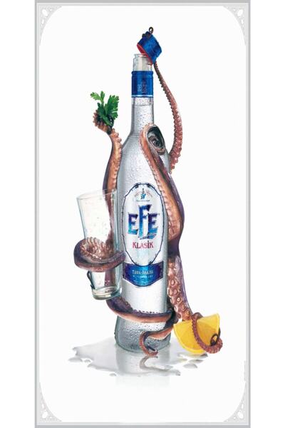 hediyeniburadabul Ρακί Ασλάν Σουτ - Ρετρό Ξύλινη Αφίσα - Ειδική Συλλογή - Hbb