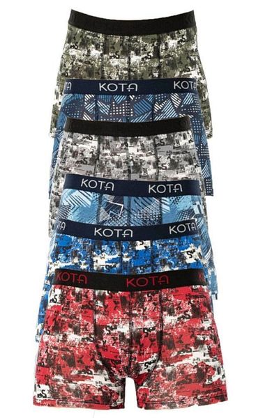 KOTA Ανδρικά εσώρουχα με μοτίβο Lycra Boxer Long Johns 6 Pack
