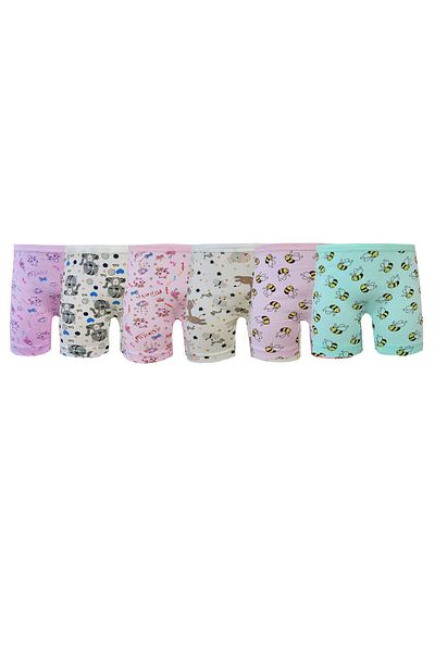KOTA Boxer pentru fete din bumbac cu imprimeu Lycra, pachet de 6