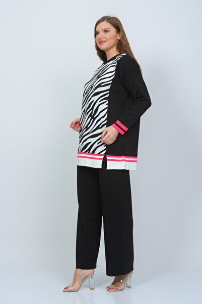 TUSSE Zebra Pattern Colorful Classic Knitwear Knitted Large Size Knitwear Tunic