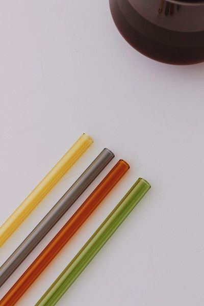 minizoo Colored Glass Straws (15 Cm - Set of 4)