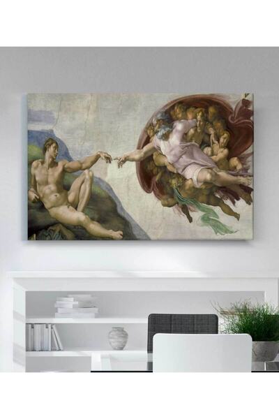 Genel Markalar Michelangelo Buonarroti Adem'in Yaratılışı Kanvas Tablo