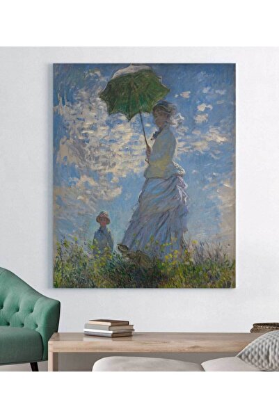 VeraStore Claude Monet-şemsiyeli Kadın Kanvas Tablo