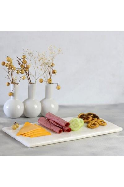 Akayev Mermer Beyaz 30x15 Cm Sunum Tabağı