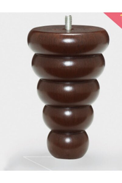 KARAKOÇ Dekoratif, Plastik 14 Cm Ceviz M8 Vidalı Koltuk,baza Mobilya Ayağı (4 ADET)