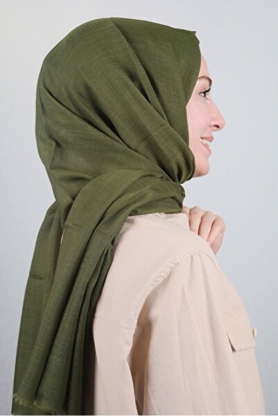 AlışverişTarlası شال فيرتو بلون سادة من الكتان - اللون-02