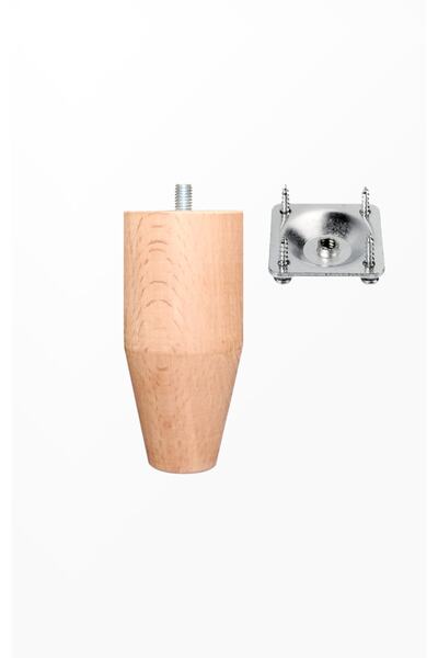 turanahşap Picior scaun din lemn / Lungime: 10 Cm / Diametru: 5,5 Cm / Livrare cu dispozitiv de montare!