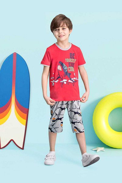 ROLY POLY Cool Shark Red Boy Capri Suit