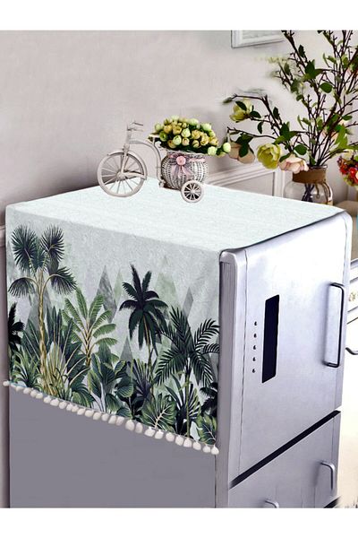 Benlisso Home Tropical Leaf Patterned Refrigerator Cover 70X140