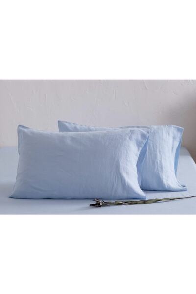 İzgi Concept طقم غطاء وسادة قطن عالي الجودة أزرق 100% قطن (50x70)