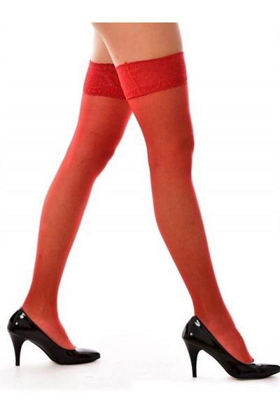 Penti Women's Red Fancy Garter Stockings