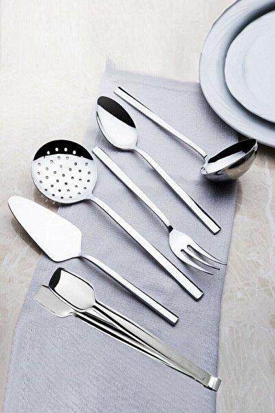 Nehir Dalyan Sade 6 Parça Paslanmaz Çelik Servis Takımı