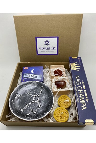 vivus in Vivusin Başak Burcu  Yıldız Haritalı Siyah Tütsülük  Hediye Seti