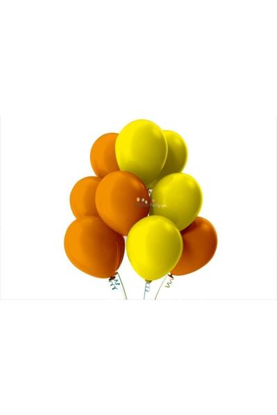 BEST PARTİ DOĞUM GÜNÜ PARTİ SÜSLERİ Yellow-Orange Pastel Soft Balloon 20 Pieces