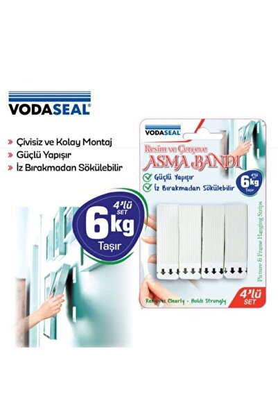 Vodaseal Resim Çerçeve Asma Bandı (6kg Taşır Iz Bırakmaz) 4lü