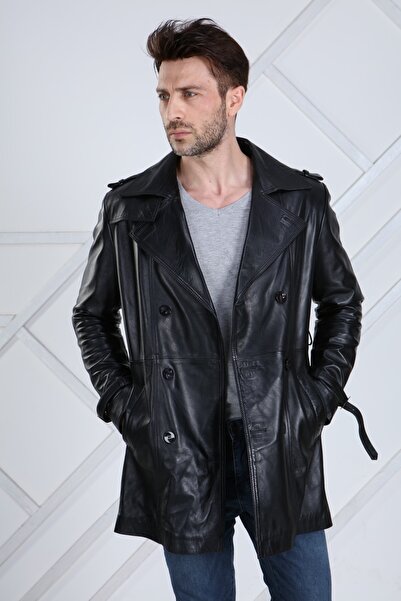 CE-YIL Hakiki Deri Trençkot