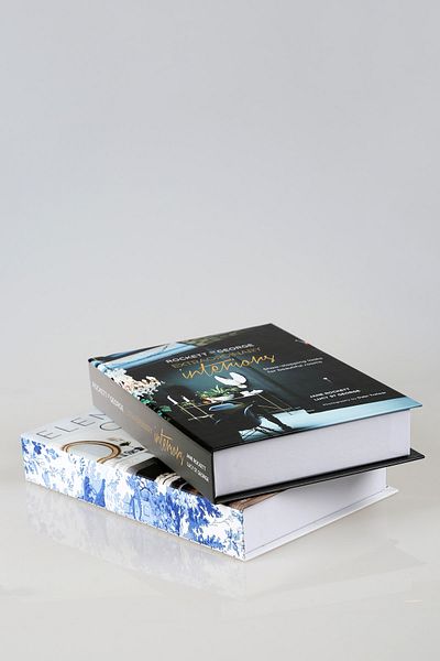 irayhomedecor 2 Pack Blue Element/interios Decorative Book Box