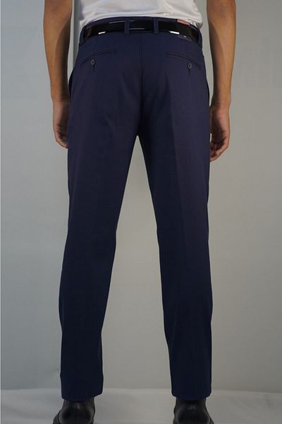 Bomonti Ανδρικό παντελόνι Navy Blue Classic με λεπτό σχέδιο βαμβακερό πολυβισκόνη