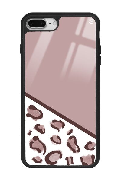 Spoyi Iphone 7 Plus - 8 Plus Kahve Leopar Tasarımlı Glossy Telefon Kılıfı