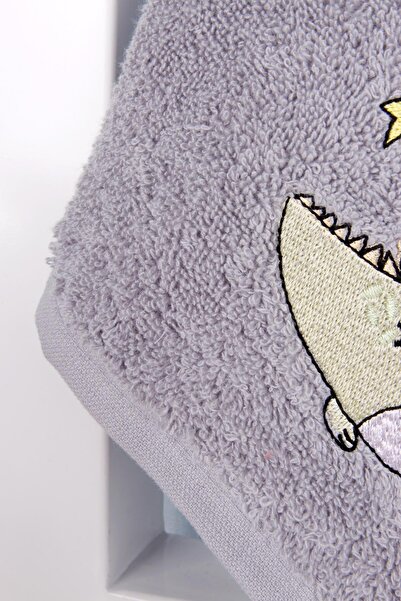 Baveno 100% бавовна 50x90 Сірий рушник для рук / обличчя з вишивкою