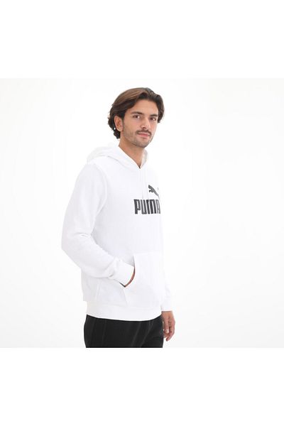 Puma Ess 586688 -02 Ανδρικό φούτερ με κουκούλα Big Logo - Sweat White
