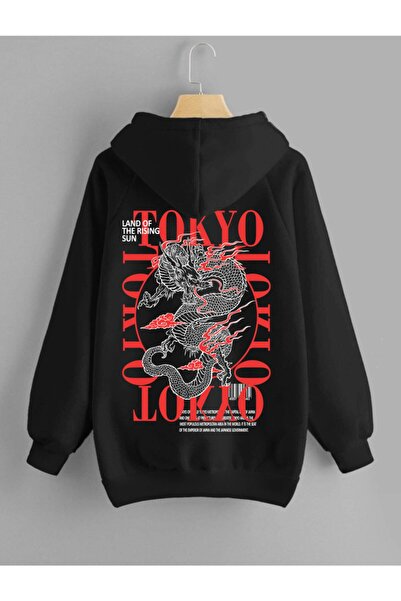 Relax family xf Ανδρικό φούτερ με μαύρη κουκούλα - Tokyo Dragon