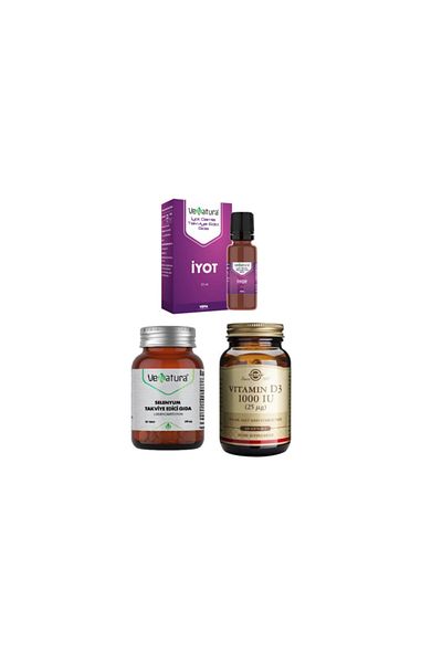 VeNatura Selenium Supplement 90 Tablets + Vitamin D3 100 Capsules + Iodine 150 Mg 25 ml